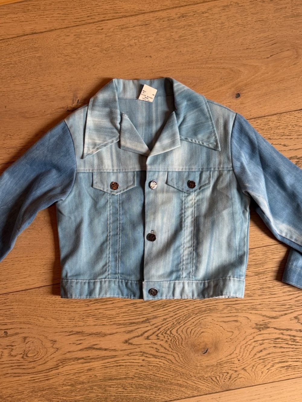 Kids Tie Dyed Vintage Light Blue Denim Jacket